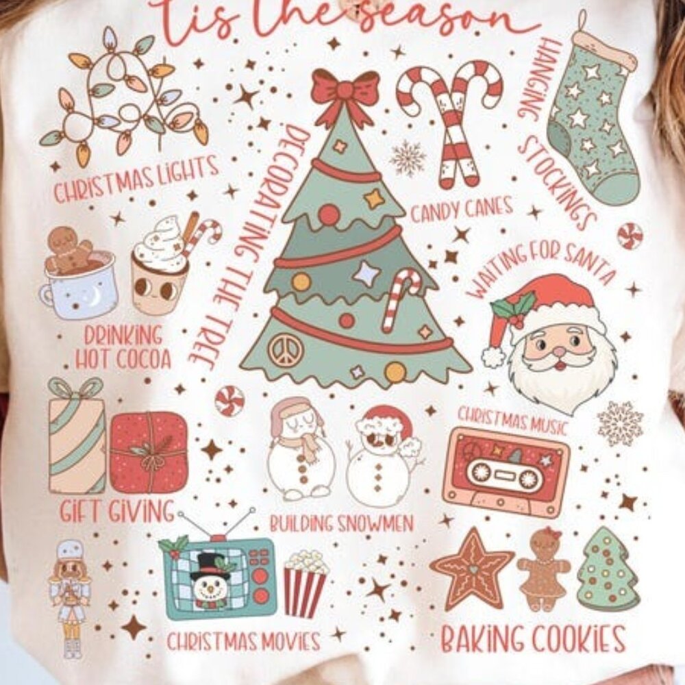 Christmas Holiday Cookie Tree Shirt, Merry And Bright Tee - Picture 2 of 4